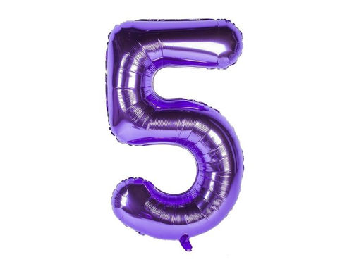 Picture of FOIL BALLOON NUMBER 5 PURPLE 40 INCH